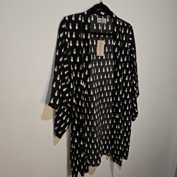 Kenny Flowers Kimono Fineapple Beach Cover Up NWT Women's Size Small Tuckernuck - Picture 8 of 12